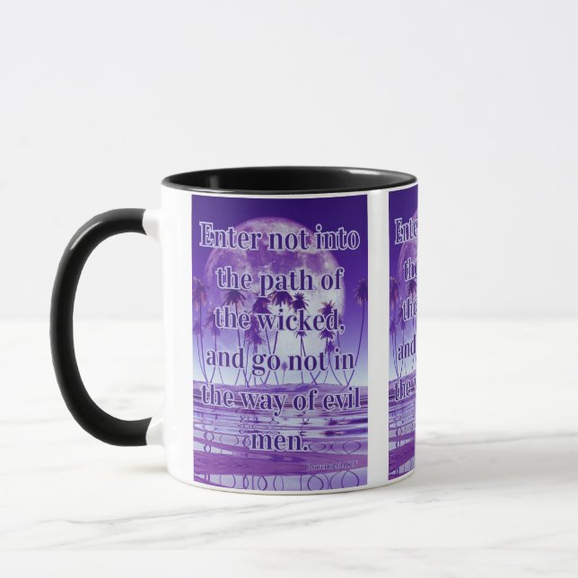 Mug Proverbes 4:14 KJV Bible Verse Pic Deux Tons (Gauche)