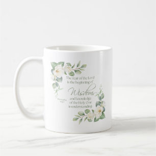 Mug Proverbes 9:10 Eucalyptus Roses Blanches Sauge Ver
