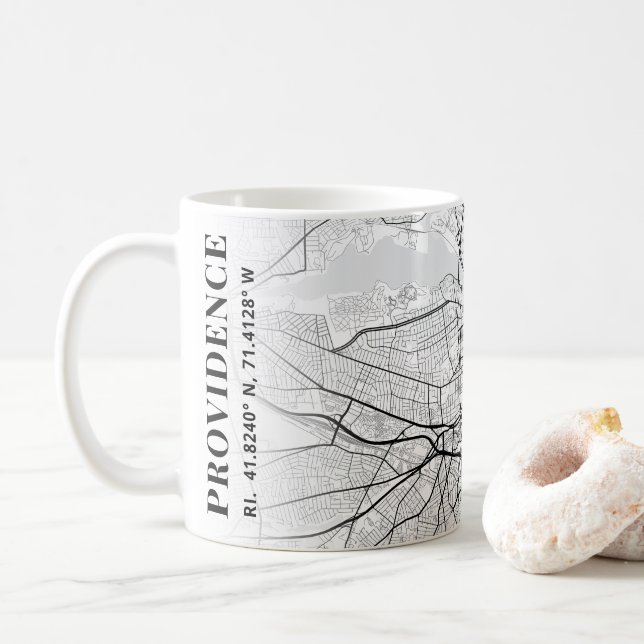 Mug Providence, Rhode Island City Map | (Avec donut)
