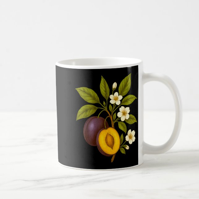 Mug Prune Botanique Fruit Graphique Verger Ferme Natur (Droite)