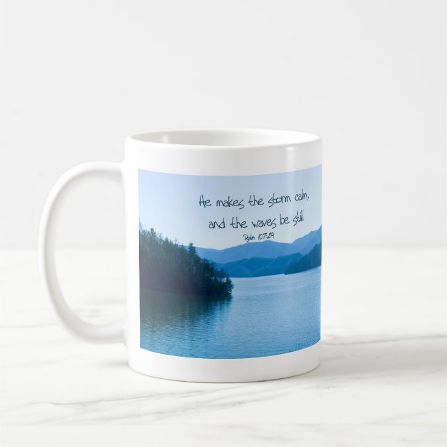 Mug Ps 107:29 Il calme la tempête (Gauche)
