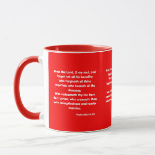Mug Psaume 103:2-4 KJV Bible Écriture Deux Tons
