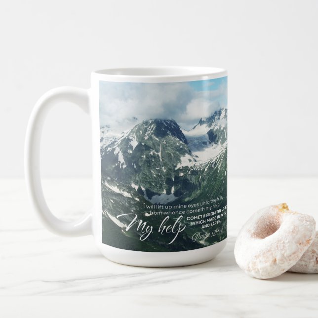 Mug Psaume 121 Je lèverai mes yeux vers les collines (Avec donut)