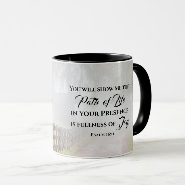 Mug Psaume 16:11 Vous me montrerez le chemin de la vie (Devant droit)