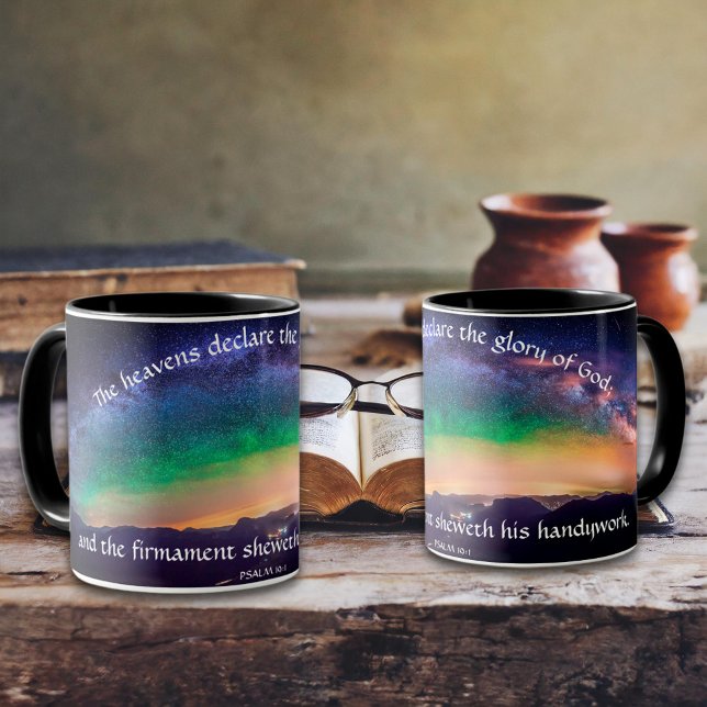 Mug Psaume 19 Galaxy Sky Inspirational Christian (Créateur téléchargé)