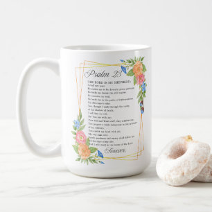 Mug Psaume 23 NKJV Aquarelle Biblique Botanique Écritu