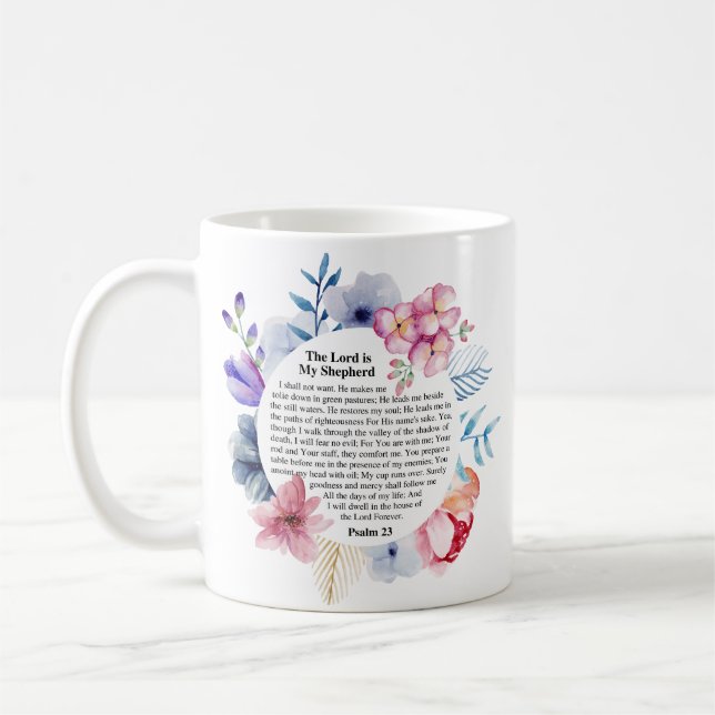 Mug Psaume 23 NKJV Le Seigneur est Mon Pasteur (Gauche)