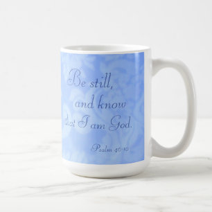 Mug Psaume 46:10 Be Still and Know Blue Paisley Cerami
