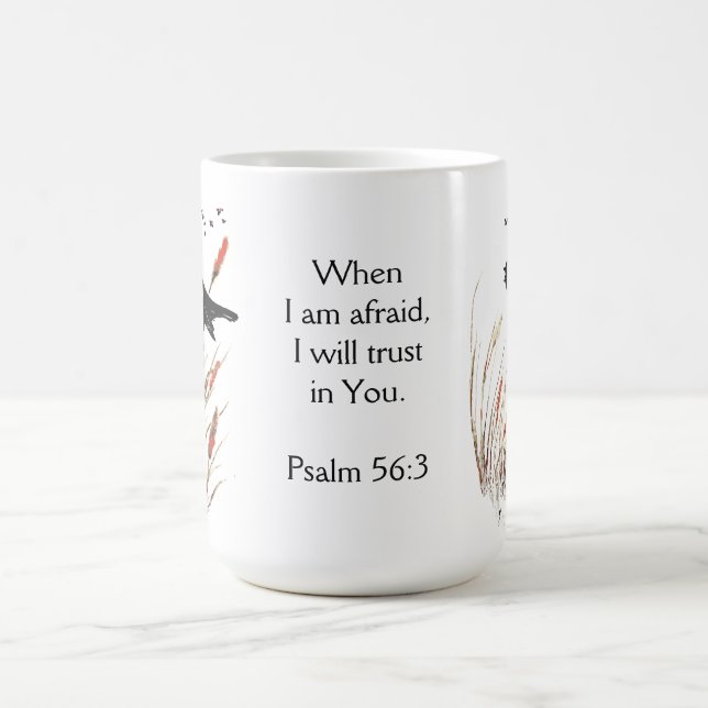 Mug Psaume 56:3 Bible Scripture Trust en vous Blackbir (Centre)