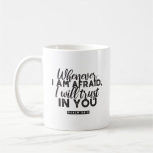 Mug Psaume 56:3 Bible Verse Art "Je ferai confiance en