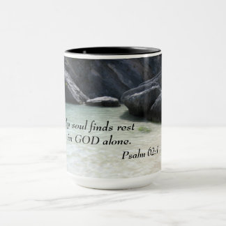 Mug Psaume 62:1 Mon âme trouve le repos en Dieu seul.