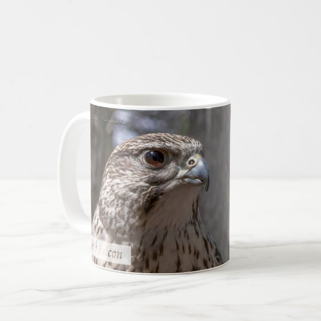 Mug Psaume 92:5 KJV Faucon crécerelle (Devant gauche)