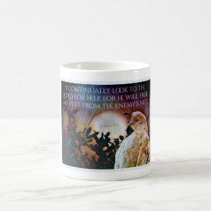 Mug Psaumes 25:15 Verset Bible Avec Quail Female
