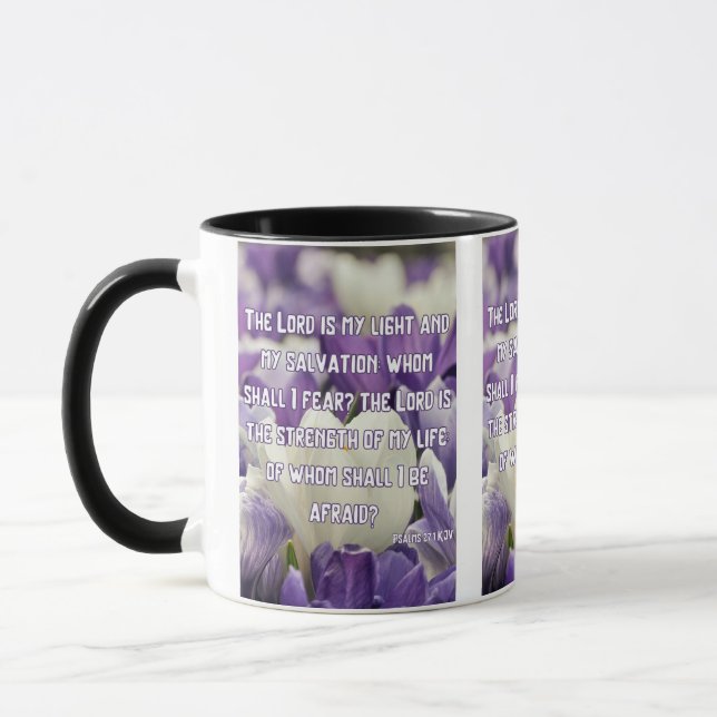 Mug Psaumes 27:1 KJV Bible Écriture Pic Deux Tons (Gauche)