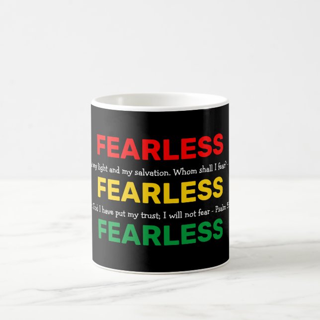 Mug PSAUMES SANS PEUR Inspirant Rouge Jaune Vert (Centre)