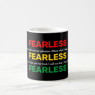 Mug Psaumes sans peur Inspiration Rouge Jaune Vert