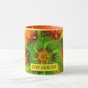 Mug Psychédélique colorée moderne Abstrait texte fract