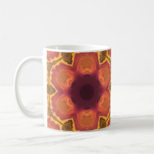 Mug Psychédélique Hippie Fleur Orange violet et jaune