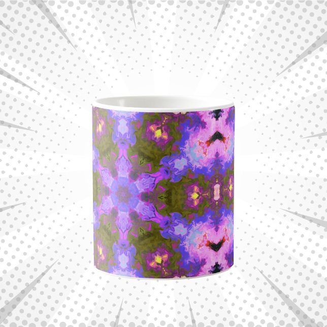 Mug Psychédélique Mandala Fleur violet et bleu (Créateur téléchargé)
