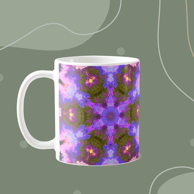 Mug Psychédélique Mandala Fleur violet et bleu (Créateur téléchargé)