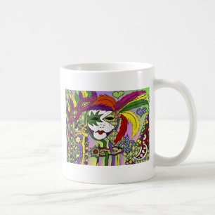 Mug Psychédélique Mardi Gras Plumes Masques Cadeaux Vê