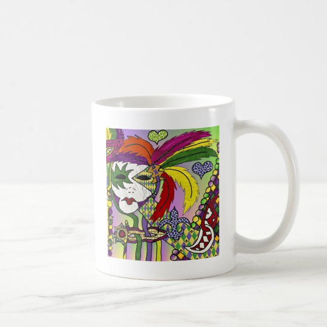 Mug Psychédélique Mardi Gras Plumes Masques Cadeaux Vê (Droite)