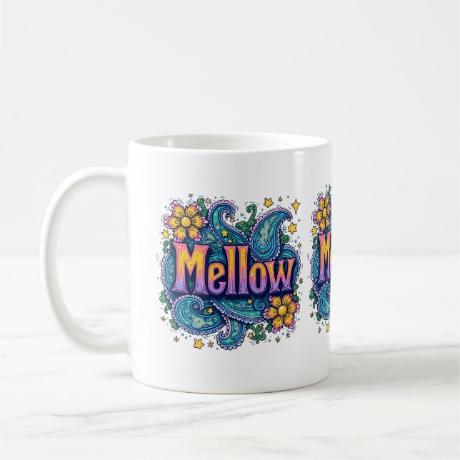 Mug Psychédélique Super "Mellow" Retro Hippie Art (Gauche)
