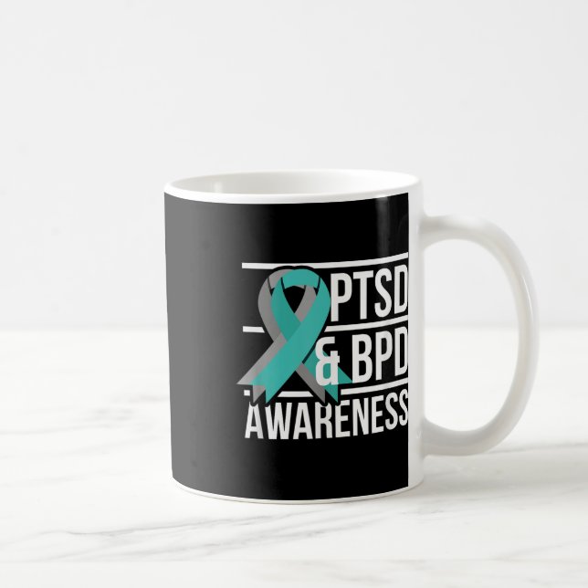 Mug Ptsd &amp ; Sensibilisation Bpd, Ruban Turquoise E (Droite)