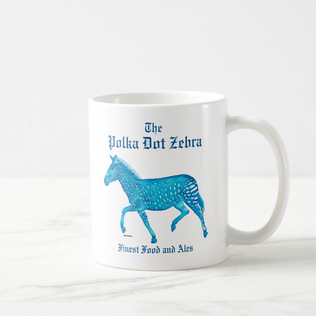 Mug Pub anglais Polka Dot Zebra - Bleu (Droite)