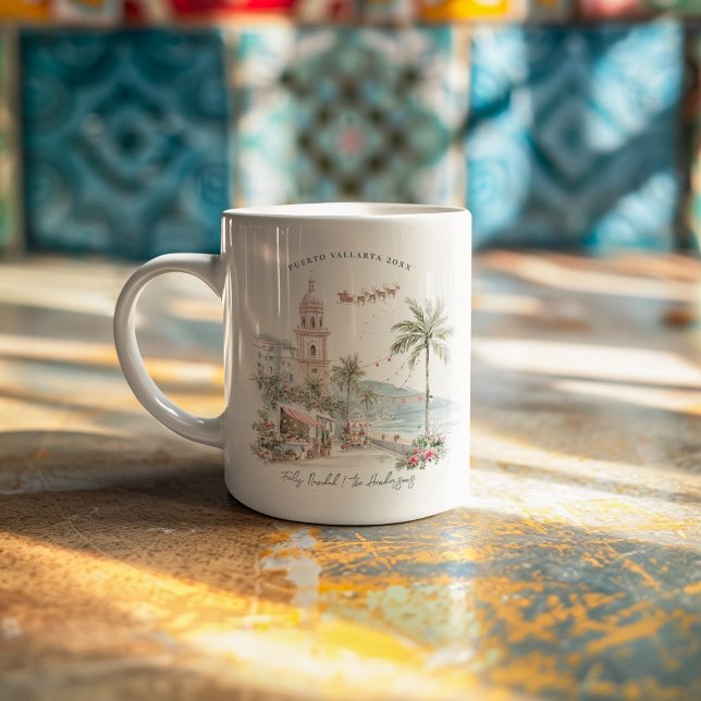 Mug Puerto Vallarta Christmas | Personalized Photo (Créateur téléchargé)