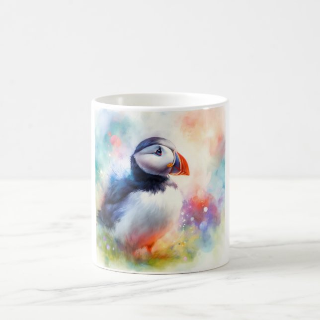 Mug Puffin in Watercolor AREF569 - Watercolor (Centre)