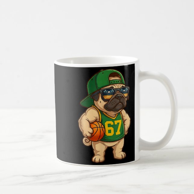 Mug Pug Basketball Dog 67 Gen Alpha Slang Srts Men Boy (Droite)