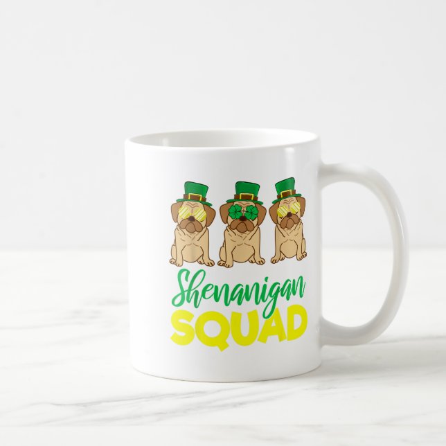 Mug Pug Squad Funny Lucky St Patricks Day 2020 Team Gr (Droite)