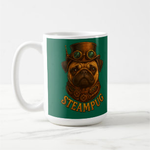 Mug Pug Steampunk design rétro vintage "Steampug"