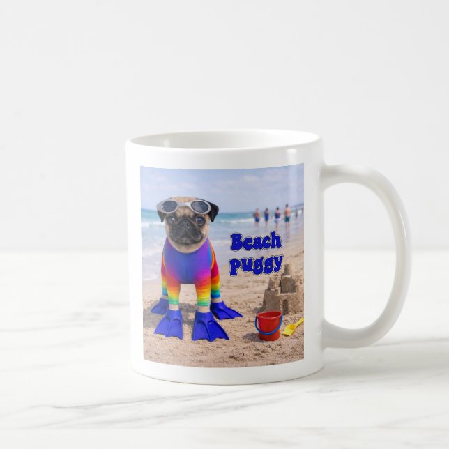 Mug Puggy de la plage (Droite)