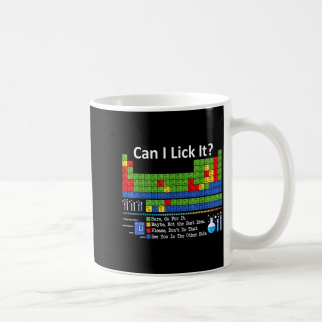 Mug Puis-je le lécher Tableau périodique des éléments  (Droite)