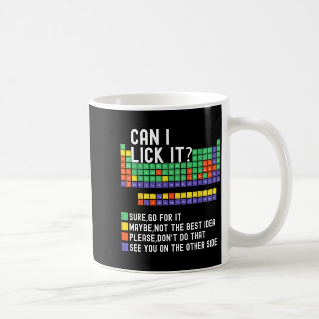 Mug Puis-je le lécher Tableau périodique Prof de scien (Droite)
