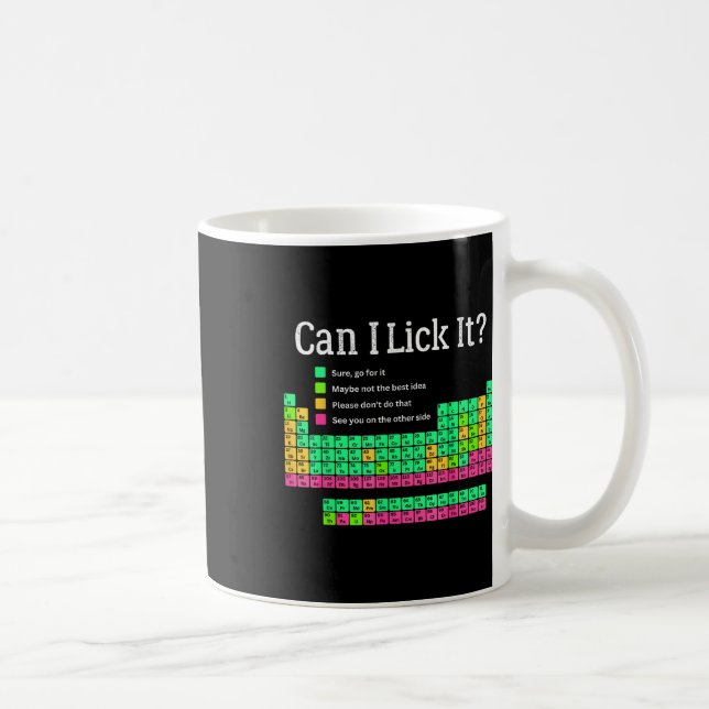Mug Puis-je le Lick Table périodique Enseignant Enfant (Droite)