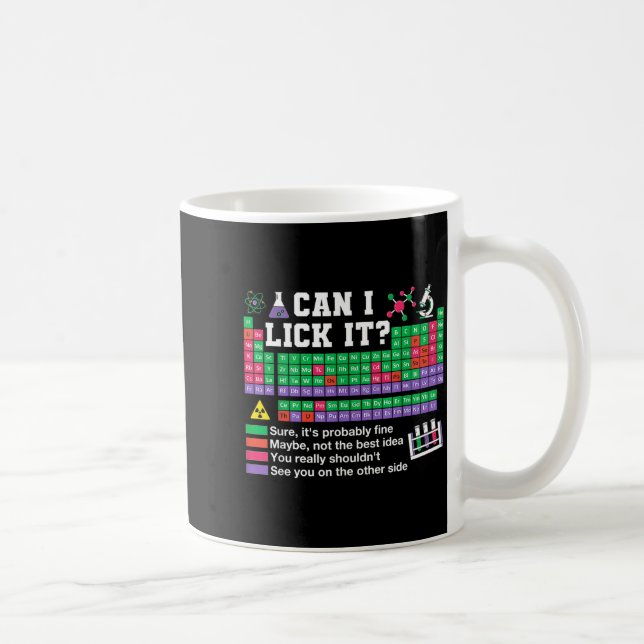 Mug Puis-je lécher professeur de tableau périodique te (Droite)