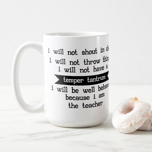 Mug Puisque je suis le professeur - humour de (Avec donut)