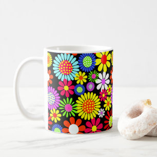 Mug Puissance de fleur hippie de printemps rétro