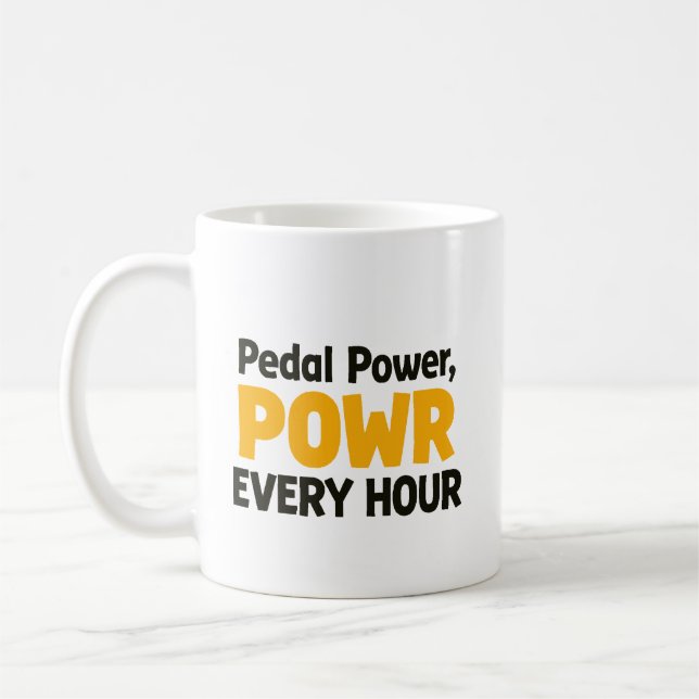 Mug Puissance des pédales "POWR" chaque heure (Gauche)