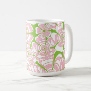 Mug Puissance Fleur 1 Rose, Vert, Orange, Accents Brow