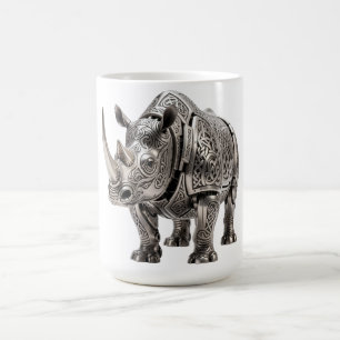 Mug Puissant Rhinocéros en argent celtique avec nœud c