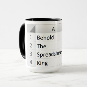 Mug Puissant tableur King, noir Excel