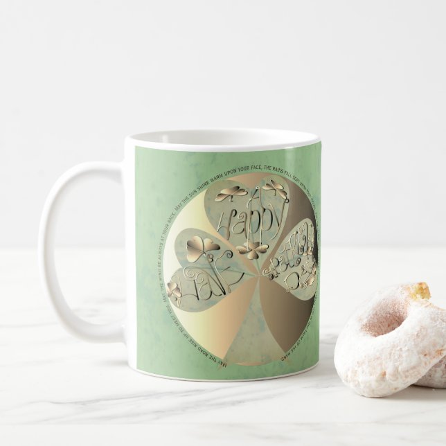 Mug "Puisse la route se lever..."Saint Patrick's Day M (Avec donut)