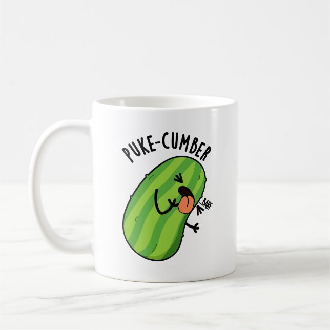 Mug Puke-cumber Funny Concomber Pun (Gauche)