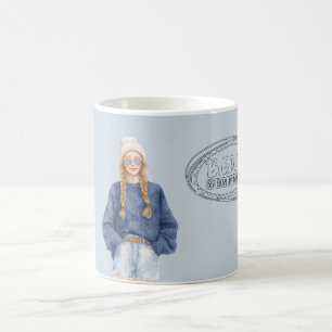 Mug Pull Bleu de Plage Courte Rousse