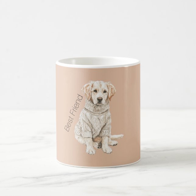 Mug Pull pour chien couleur crème Meilleur ami (Centre)
