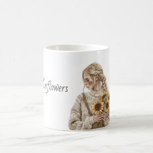 Mug Pullover Fleurs de Tournesol Femme Blond